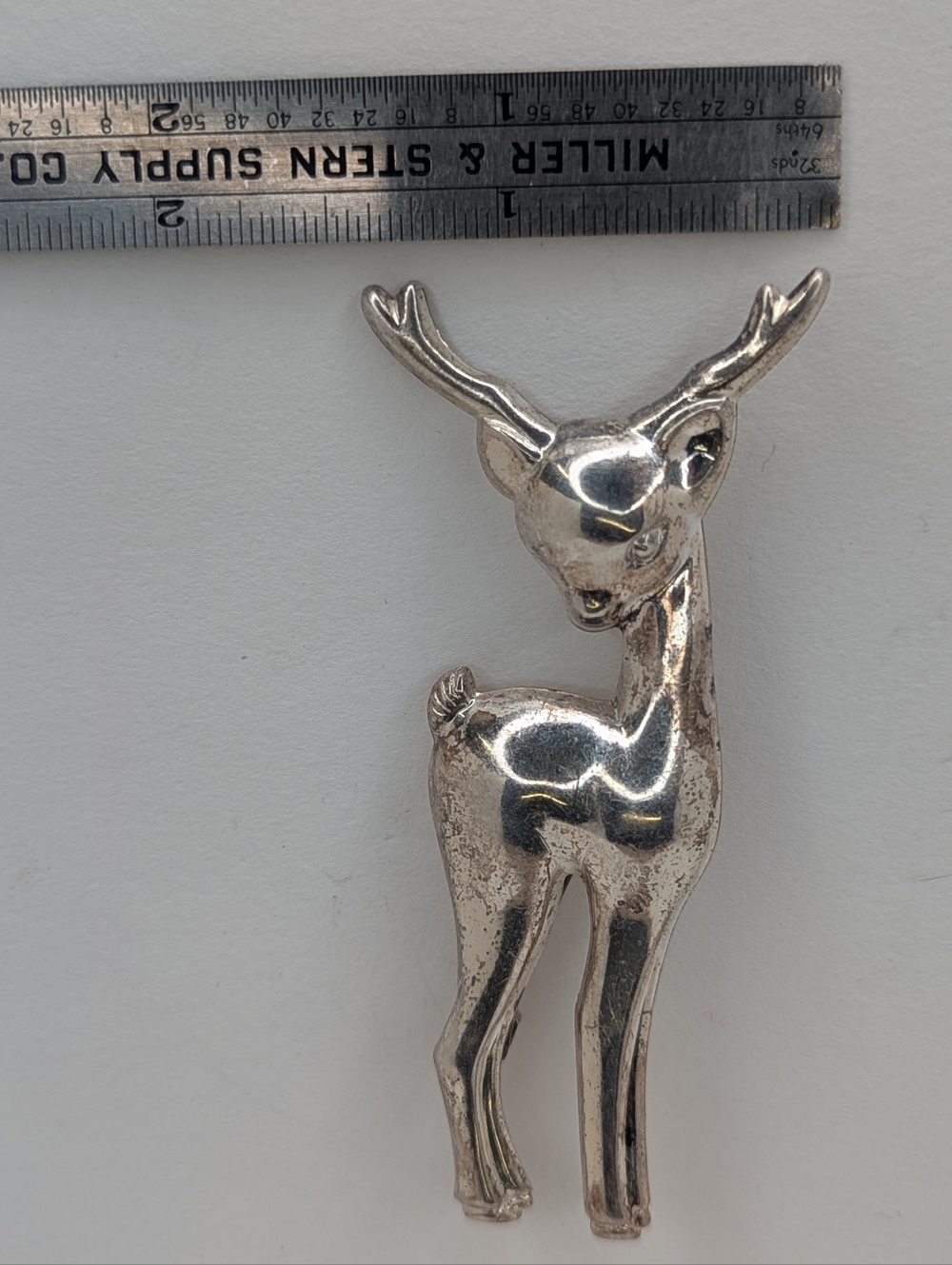 Silver Tone Hare Pendant/Brooch - Metallic Rabbit Charm